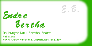 endre bertha business card